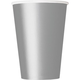 Silver Solid Paper Cups - 12 oz (Pack Of 10) - Disposable Drinkware - Perfect For Parties, Events & Gatherings