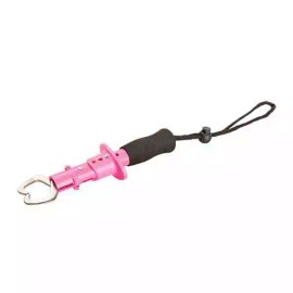 Quarrow 7" Fish Jaw Gripper Heavy Duty Stainless Prongs Adjustable Lanyard Pink