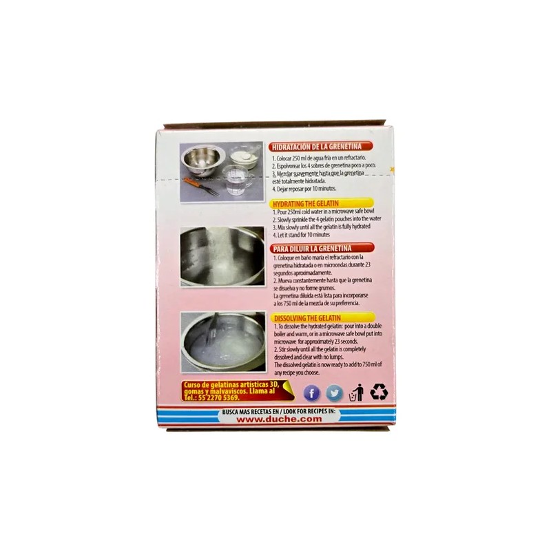 Grenetina Duche Sin Sabor Cajilla 4 Sobres 7g C/u 300bloom