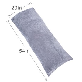 1 MIDDLE ONE Full Body Pillow for Adults, Long Sleeping, Big Pillows Bed, Firm Large with Velvet Cover, 20x54 Inches (Dark Grey)