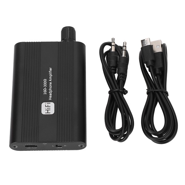 Portable HiFi Headphone Amplifier Volume Adjustment Bass Control Rechargeable 3.5mm