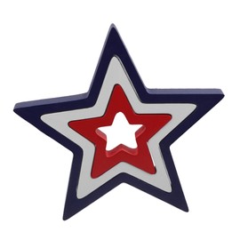 TEHAUX 3pcs Wooden Star Decoration Memorial Day Decorations Fourth of July Table Decorations Patriotic Party Decorations Independence Day Wooden Signs Patriotic Star Sign Wooden Star Sign