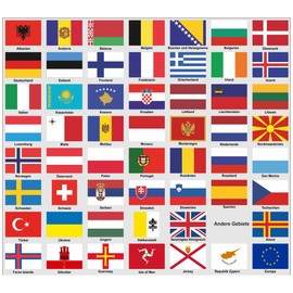 Samunshi® Sticker Set Europe Flags Car Sticker 55 Flags Set Each 3 cm Wide Country Flags Country Flags Model Making Bicycle Car Motorcycle