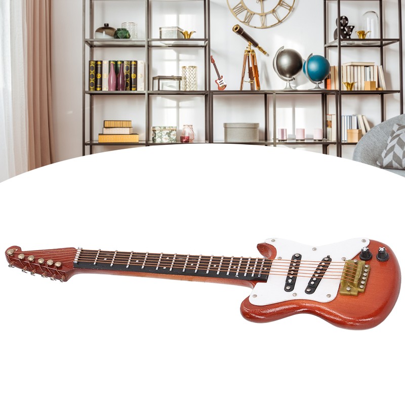 5.9in Mini Guitar Model Delicate Miniature Musical Instrument Guitar Model