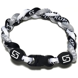 Sport Ropes Triple Titanium Bracelet (Gray/Black/White, 8")