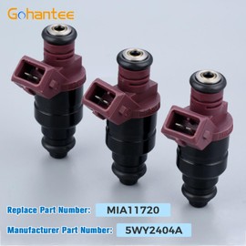 5WY2404A Fuel Injectors, Compatible with John Deere 825I Gator UTV 3 Cylinder Engine, MIA11720 4 Holes Engine Nozzles, Set of 3