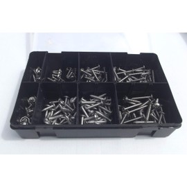 200 Assorted Flange Pozi Self Tapping/Trim Screws | BS4174 | No.8 and No.10 | A2-70 (304) Stainless-Steel