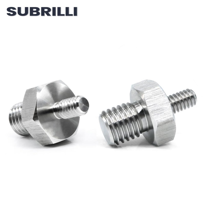 SUBRILLI 2-Pcs M12 Male to 1/4" Male Thread Adapter for
