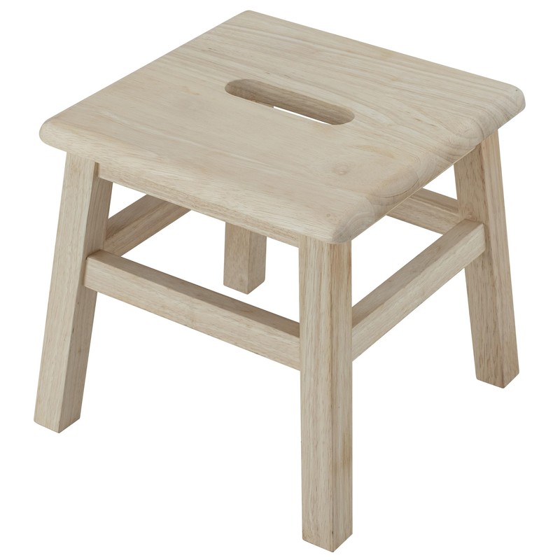 eHemco Solid Hardwood Step Stool for Adults and Kids, 12.25