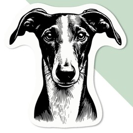 4 x Small 50mm 'Greyhound Dog Portrait' Permanent Sticker Decals for Cars/Windows/Bins/Walls etc (DW00124312)