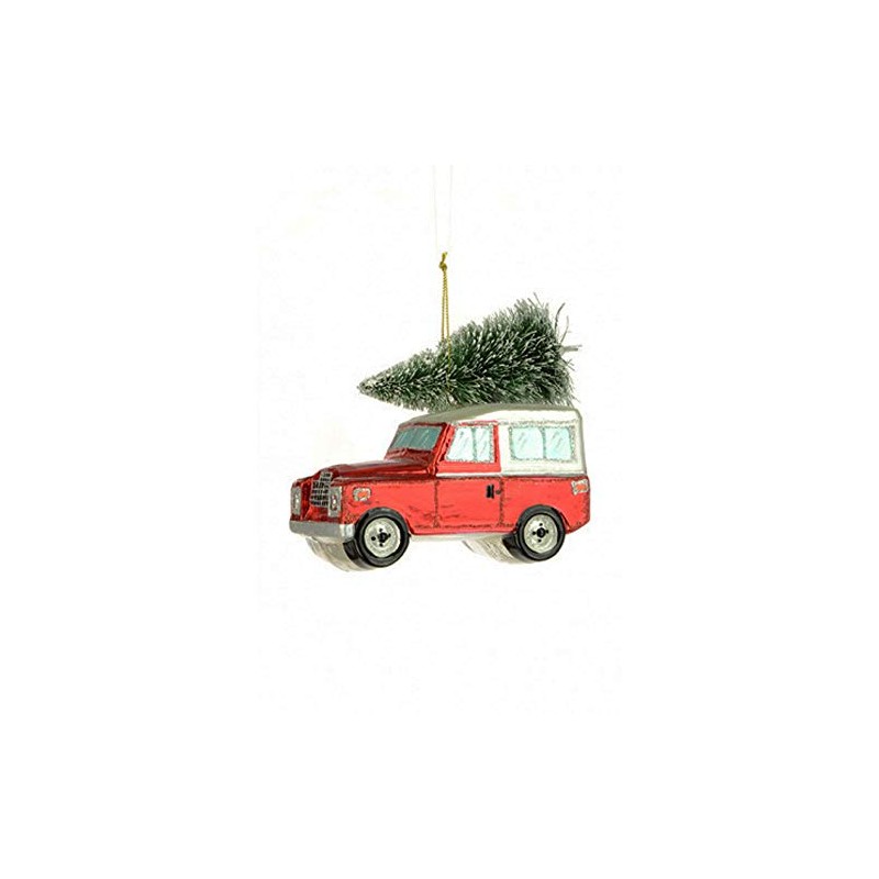 FloristryWarehouse Christmas Decoration Classic British 4x4 Off Road Ninety Red