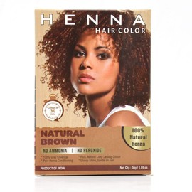 HENNA HAIR COLOR 30 Minute Enriched with Herbs Semi Permanent Powder - Harsh Chemical Free for Men and Women (Natural Brown Hair Dye)