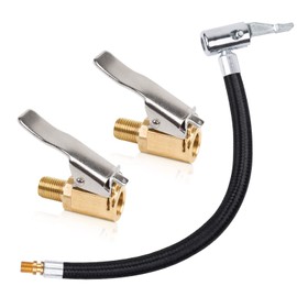 Yeepeo Valve Extension Set, 24 cm Tyre Inflator Hose with 2 Pieces 8 mm Car Valve Lever Plug Air Chuck Tyre Inflation Hose Car Valve Adapter for Car Bicycle Motorcycle Compressor