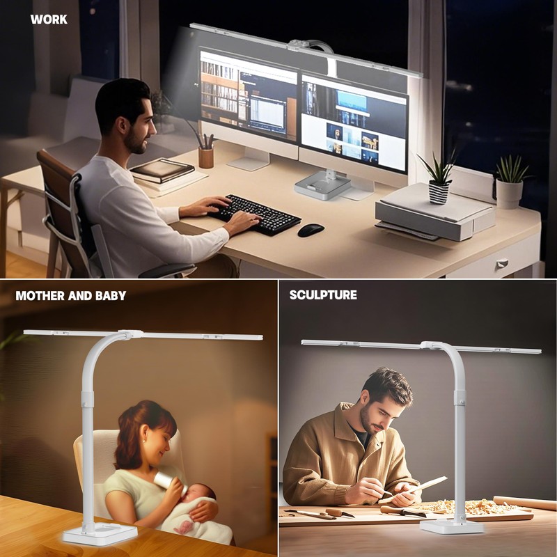 sandiea LED Desk Lamp for Home Office - 24W Bright