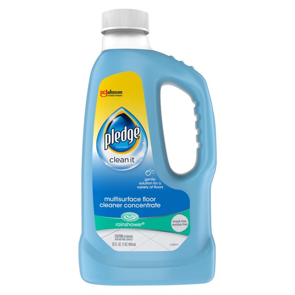 Pledge Multisurface Floor Cleaner Concentrate, Rainshower Scent - A Powerful Dose of Clean for Your Floors (1 Bottle), 32 oz