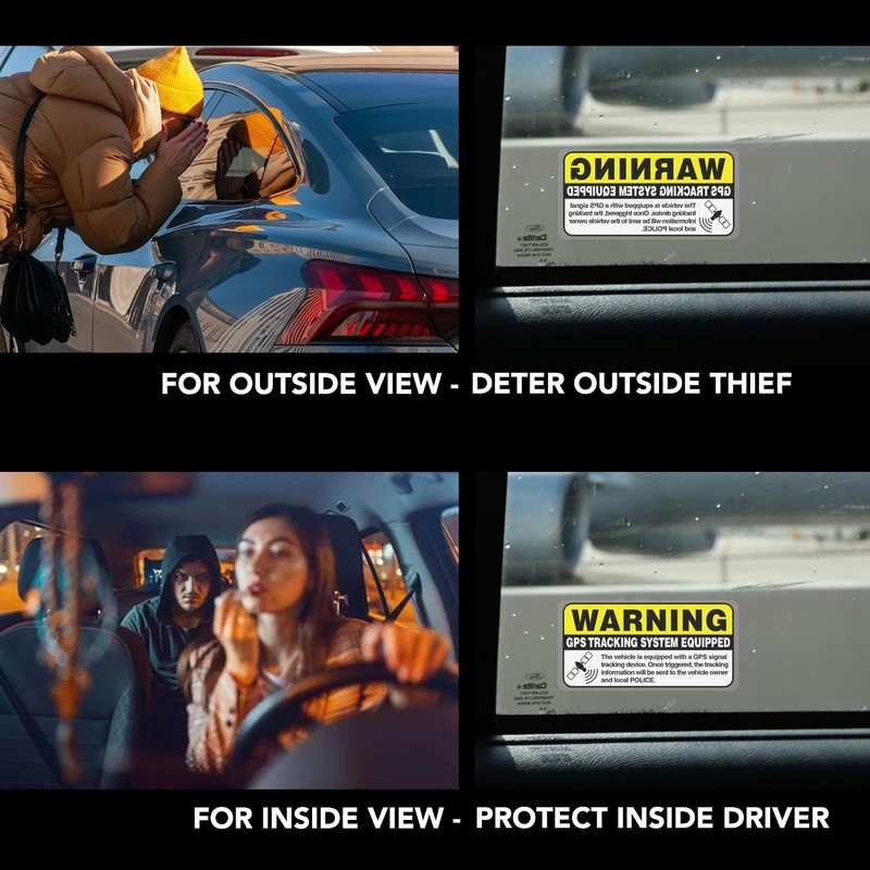 Warning GPS Tracking System Equipped Car Sticker 4x2 Inches Anti-Theft