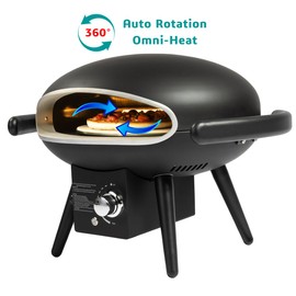 SENJOYS Rapid-Preheat 12inches Gas Pizza Oven with Auto-Rotation: Outdoor Cooking Perfection