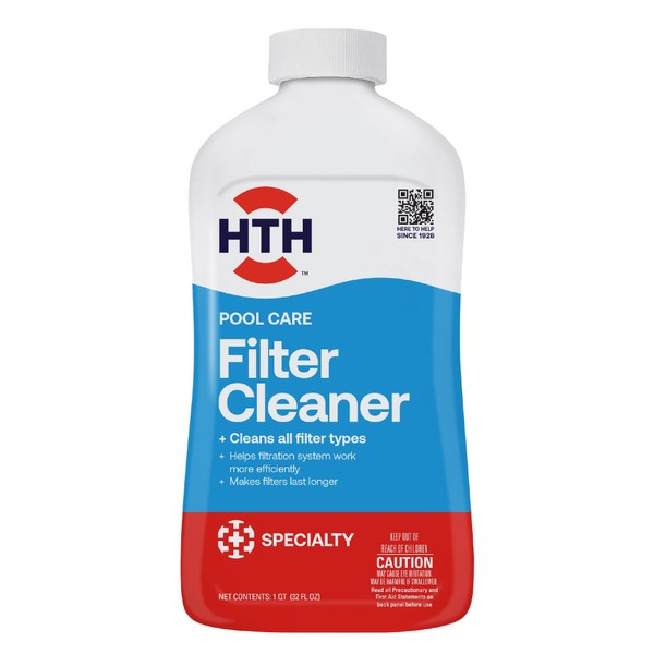 HTH 67071 Swimming Pool Care Filter Cleaner - Removes Dirt, Oil, and Grease Buildup for Crystal Clear Water
