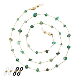 ERNAULO Glasses Chain for Women Eye Glasses Holders Around Neck Natural Crystal Eyeglasses Strap Sunglass Chains for Women EC-Green Aventurine
