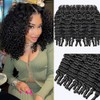 Extensiones de cabello humano rizado birmano de 30 cm (12