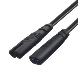 Strhowill (1ft/0.3m) IEC 320 C8 to C7 Power Cable with 18/2 SPT-2 Extension Power Cord, IEC 60320 C8 Plug to C7 Receptacle Male to Female Extension Power Supply Main Adapter Cable (C8 to C7 1FT/0.3M)