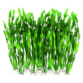 Artificial Seaweed Water Plants for Aquarium, Plastic Fish Tank Plant Decorations,Aquarium Plants Plastic Realistic 10 PCS (Green)