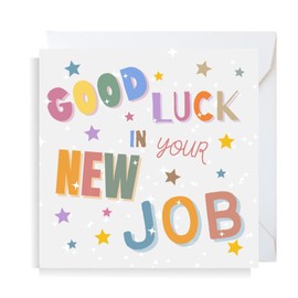 Second Ave Good Luck In Your New Job Square Card Leaving Colleague Greeting Card