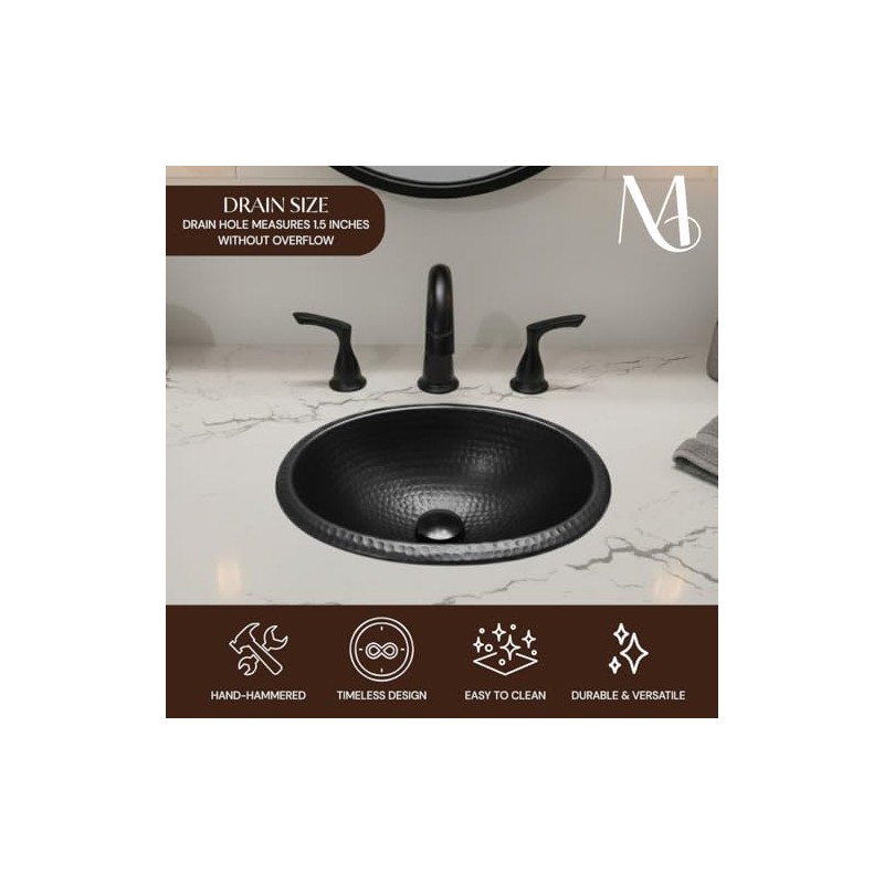 Monarch Abode Bathroom Sink – 17-Inch Oval Drop In Bathroom