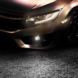 TOMALL 3 Pair Vinyl Smoke Tint Fog Light Headlight Side Marker Light Film for Honda Civic 2016-2021 Fender Turn Signal Light Stickers Self Adhesive Decals Car Vinyl Smoke Stickers Decoration (L Black)