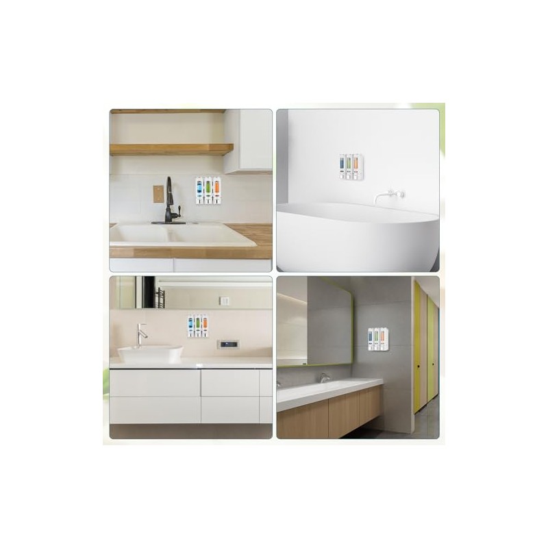 3-Chamber Wall Mounted Shower Dispenser - No Drilling Required