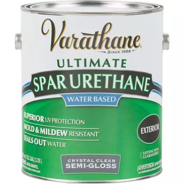 Unbranded (1)-Gal Clear Varathane Water-Based Exterior Wood Spar Semi-Gloss Urethane