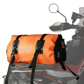 Rhinowalk Motorcycle Tail Bag 20L Waterproof Duffle Dry Bag Motor Travel Luggage Motorcycle Seat Bag Motorbike Rear Rack Trunk Bag for Camping, Boating, Bycycle, Motorcycle-Orange