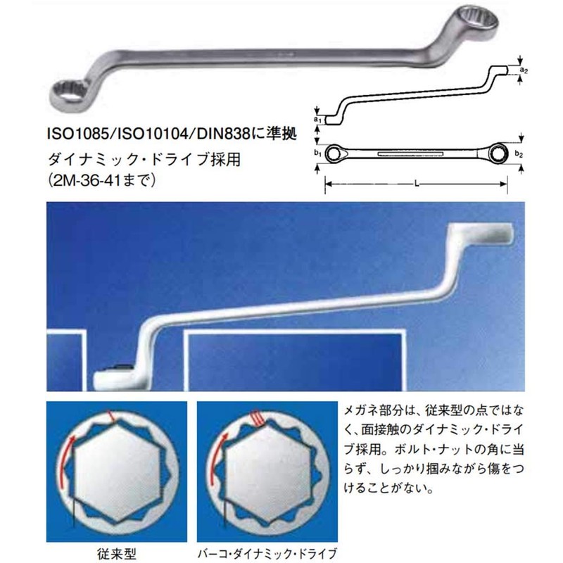 BAHCO 2M-22-24 Deep Offset Double Mouth Glasses