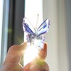 H&D HYALINE & DORA Purple Crystal Butterfly Figurine Glass Butterfly