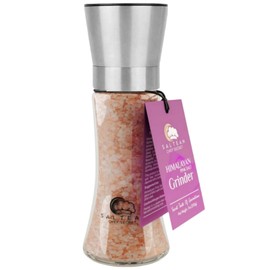 SALTEAN Himalayan Pink Salt Adjustable Grinder Tall |FOOD GRADE- COARSE |BRC-KOSHER-HALAL CERTIFIED| 200G salt With bottle Total Weight 500g "Salt Range Pakistan"
