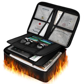 SOTOHE Fireproof Bag, Fire Resistant Temperature 222°F (1,200°C), Fireproof Storage Case, Password Lock, Water Resistant, Small, Large Capacity, Valuables Storage, Fireproof Bag, 24 Months Warranty