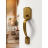 SORWDUERM 1 Pack Antique Brass Front Door Handle Reversible Lever