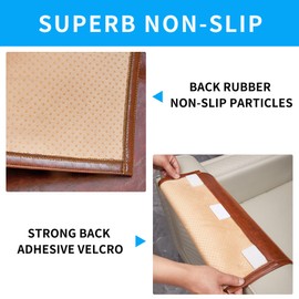 Hittun Non Slip Recliner Headrest Protector Washable Faux Leather Headrest Covers for Recliner Chair Waterproof Couch Head Rest Covers for Sofa,Furniture,Office Chair,Theater Seat