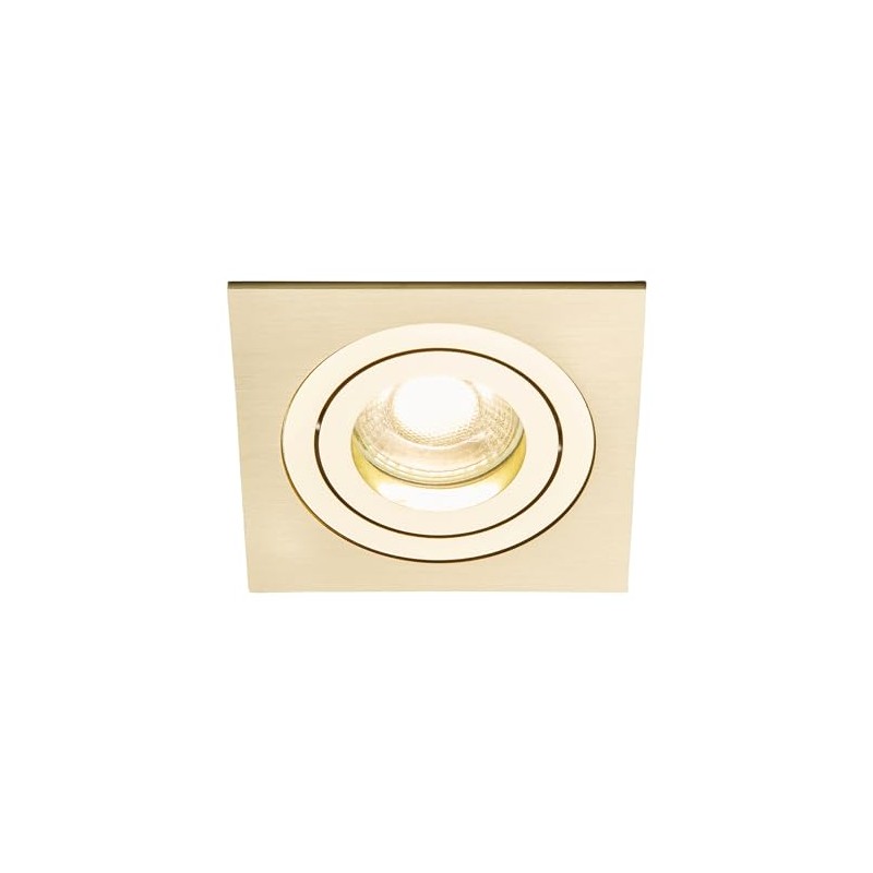 InLight INL-38617-POLBRS Pasto Tilt Downlight, IP20, Satin Brass, Square, Single