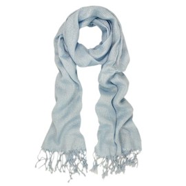 Solid Color Soft Viscose Stardust Scarf with Glitter Threads, Light Blue