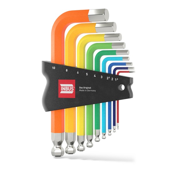 INBUS® 79870 Allen Key Set 9-Piece 1.5-10 mm with ColorGrip
