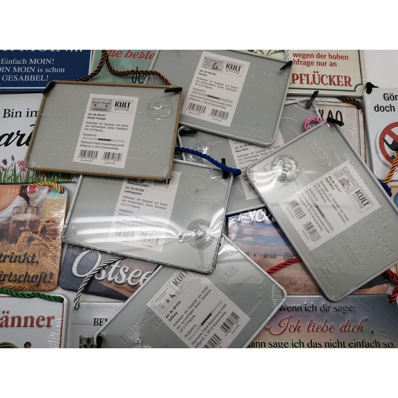 Blechwarenfabrik Braunschweig KH024 Cult Sign "Bin im Garten Bin im