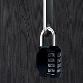 BTSYBTS 2 Pack Combination Lock 4 Digit, Resettable Locker Lock, Waterproof Metal Combination Padlock for School Gym Locker, Outdoor Gate, Shed, Toolbox, Fence, and Storage- Black & Red