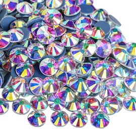 Blinginbox Hotfix Rhinestones, 288pcs Flatback Crystal Rhinestones for Crafts Clothes DIY Decoration, Crystal AB, SS30, 6.3-6.5mm