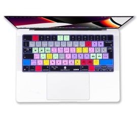 XSKN Premiere Pro Shortcut EU UK Version Silicone Keyboard Cover Skin for 2022 2023 2024 2025 MacBook Air 13.6 15.3 inch M2 M3 M4 Chip with Touch ID A2681 A3113 A3240 A2941 A3114 A3241