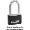 Master Lock Padlock, Covered Aluminum Lock, 1-9/16 in. Wide, Black,