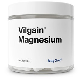 Vilgain Magnesium, Magnesium Bisglycinate for Proper Body Function, Optimally Used, Vegan and No Unwanted Additives, 90 Capsules