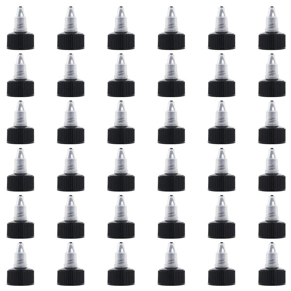 OLYCRAFT 36pcs Squeeze Bottle Cap Black and Natural Twist Caps