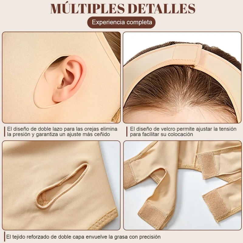 2pz Faja Mentonera Reduce Arruga Papada Y Adelgazante Facial