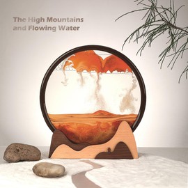 BelaRola Moving Sand Art Liquid in Motion 3D Deep Sea Sandscape Moving Sand Art Picture Wooden Sand Art for Desk Decor and Office Decor(12inch)